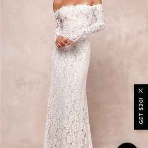 LULU'S LACE WEDDING DRESS. NWT.